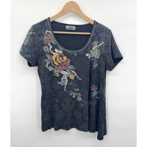 VTG Y2K Vanilla Sugar Women XL Top Tattoo Rose Glory days Tee Shirt Indie Grunge